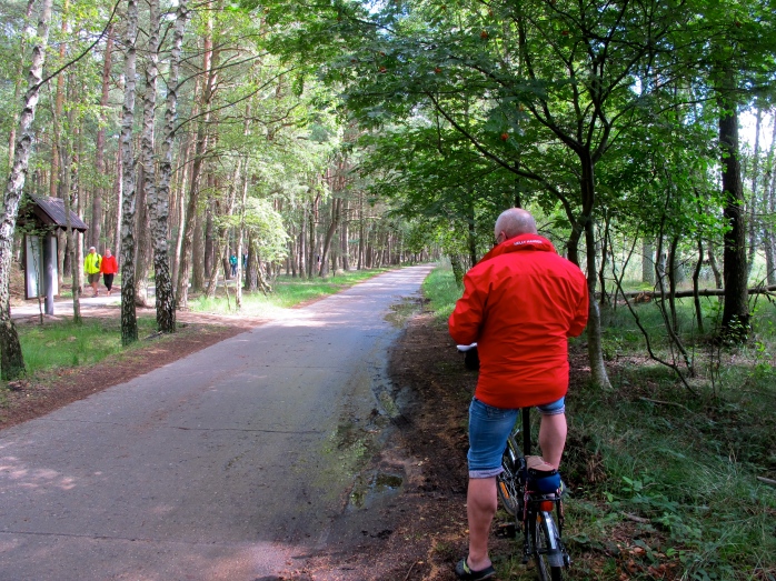 Sykkelturen gjennom skogen hadde en sykkelvei og en gangsti